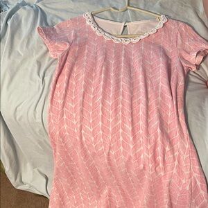 Lauren James Pink Dress with White Accents